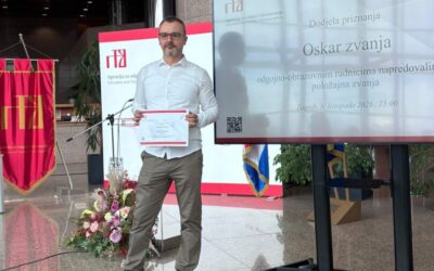 Oskar zvanja i priznanje za izvrsnost našem profesoru Ivici Švaljeku